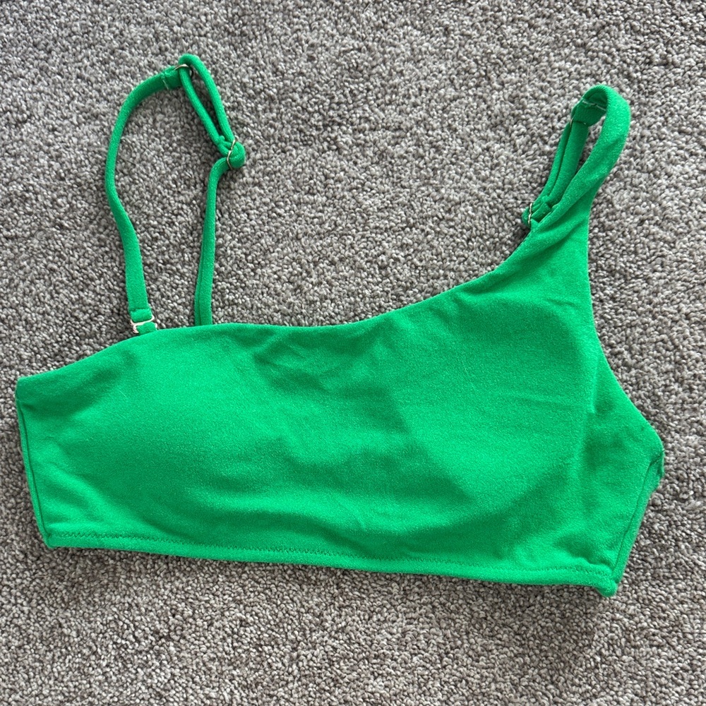 Raisins Bright Green Terry Fabric Swim Top
